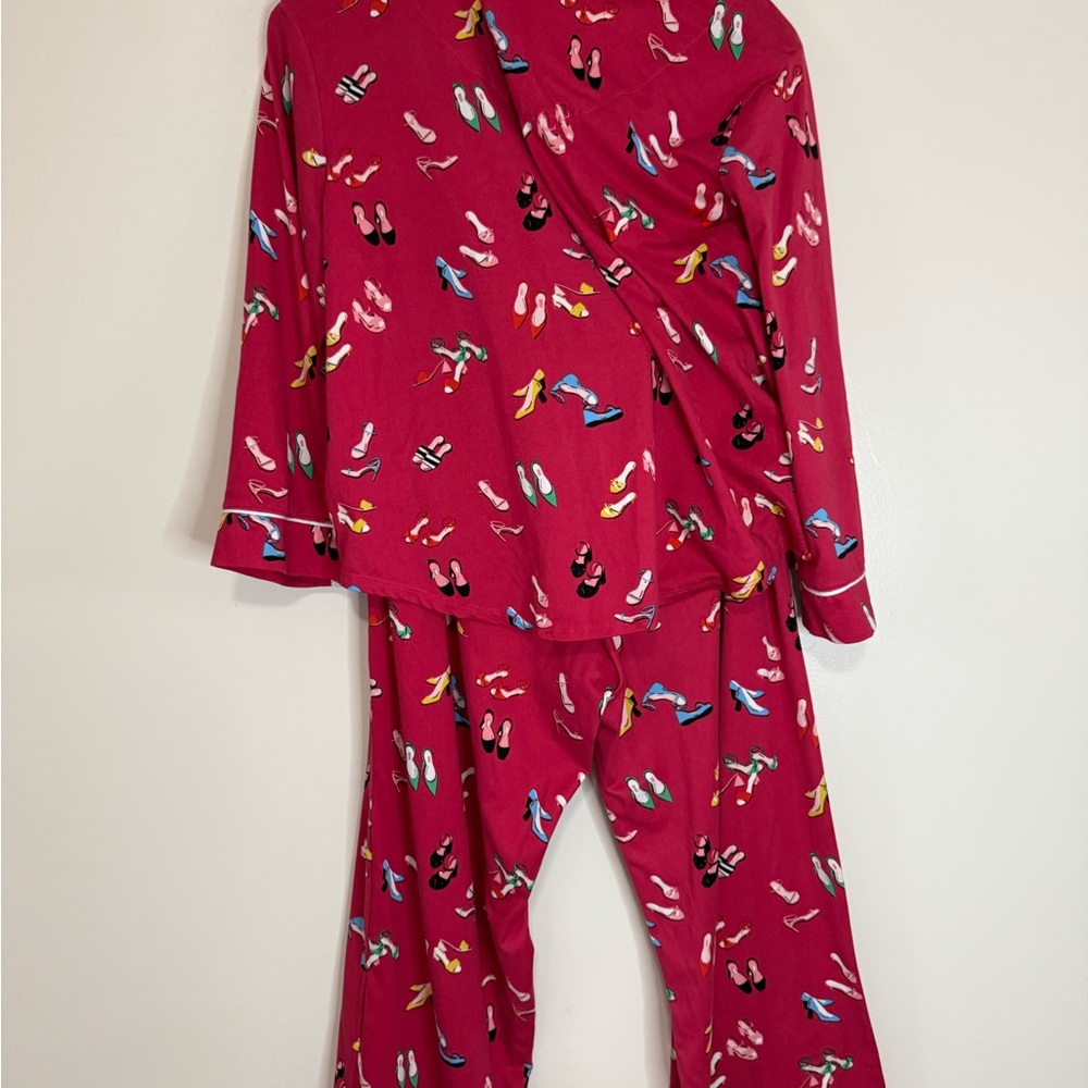 Kate Spade Pink Shoe-Print Pajama Set in size medium - Picture 8 of 14